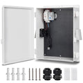 Outdoor Electrical Junction Box, ABS Water Resistant Enclosure with Internal Mounting Panel & Hinged Cover (16"H* 12"L* 5.9"W & Thermostat) by Namunanee