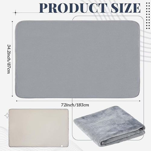 1 Pcs Couples Waterproof Mat Lover Reusable Stainproof Blanket Quiet Easy Use Mattress Protector for Adult Multi Functional Bed Sheet Couple Pleasure Comfort (60 x 80 in,Grey) - Image 2
