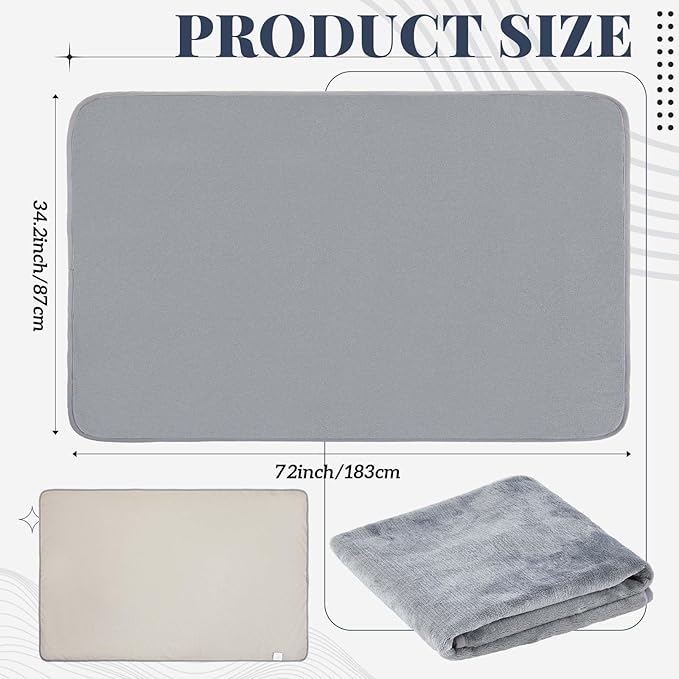 1 Pcs Couples Waterproof Mat Lover Reusable Stainproof Blanket Quiet Easy Use Mattress Protector for Adult Multi Functional Bed Sheet Couple Pleasure Comfort (72 x 34 in,Grey) - Image 2