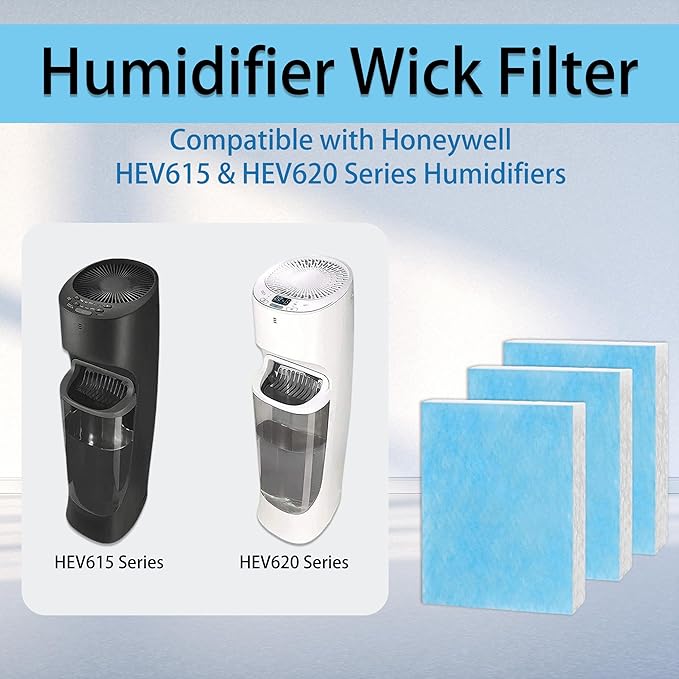 4 Pack HFT600 Humidifier Wick Filter T | Compatible with Honeywell HEV615 & HEV620 Series Humidifiers | Replacement Part HFT600PF1 HFT600pdq - Blue Layer Upgraded - Image 2
