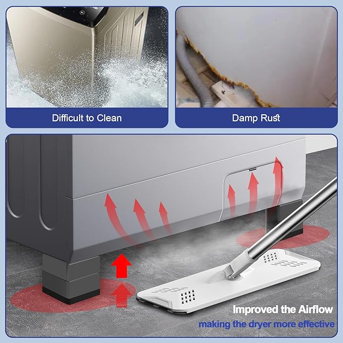 4Pcs Anti Vibration Pads for Washing Machine, Stops Washer Dryer Moving, Prevents Noise, Vibration Transfer, Antivibration Stabilizer Support Feet (Increase3.14in) - Image 5