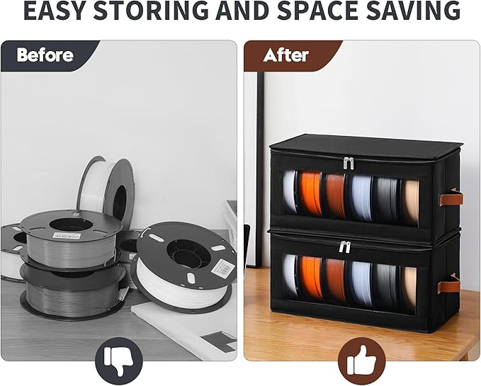 Qozary Filament Storage Box - 4 Pack 3D Printer Filament Storage Containers with Desiccants, Holds Up to 24 Rolls, 3D Printing Accessories Holder Rack for Home, Office Workshop, Studio - Image 5