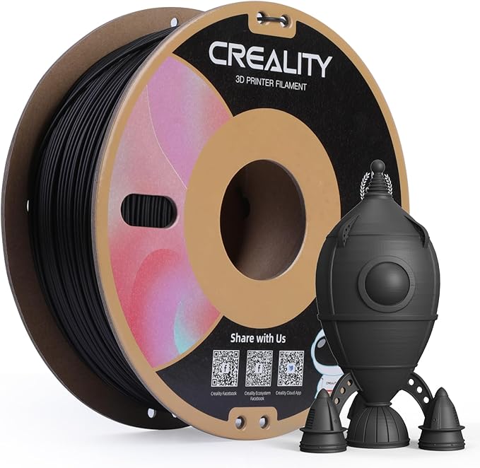 Creality PLA Matte 3D Printer Filament 1.75mm, Matte PLA 1kg Spool (2.2lbs), Dimensional Accuracy +/- 0.02 mm, Fits for Most FDM 3D Printers (Matte Black) by Creality