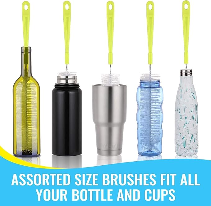 9 Pack Bottle Cleaning Brush Set, Long Handle Bottle Cleaner Brush, Deep Cleaning Handle Brush Kit for Narrow Neck Bottles, Water Bottles, Straws, Tumblers, Wine Decanters, Flask - Image 4