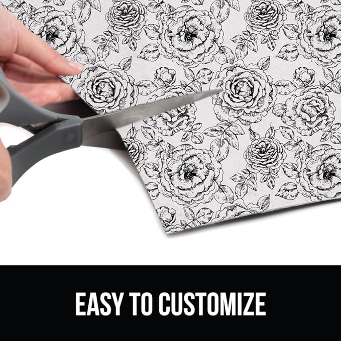 GORILLA GRIP LeakGuard Non-Adhesive Under Sink Mat for Kitchen Cabinet, Waterproof Quick Dry Shelf Liner, Durable Absorbent Felt Mats for Bathroom Sinks, Cabinets, Dresser, Easy Trim 24x30 Floral Gray - Image 5