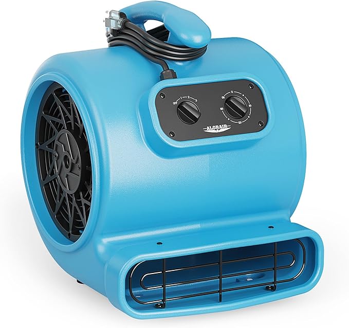 ALORAIR 3000 CFM Air Mover Blower Fan for Industrial, Floor Drying Fan, Carpet Dryer - Timer, Stackable, 3 Speeds, 5 Adjustable Angles Ideal for Water Damage Restoration and Plumbing - GE3000T by ALORAIRSOLUTIONSINC0J0DC