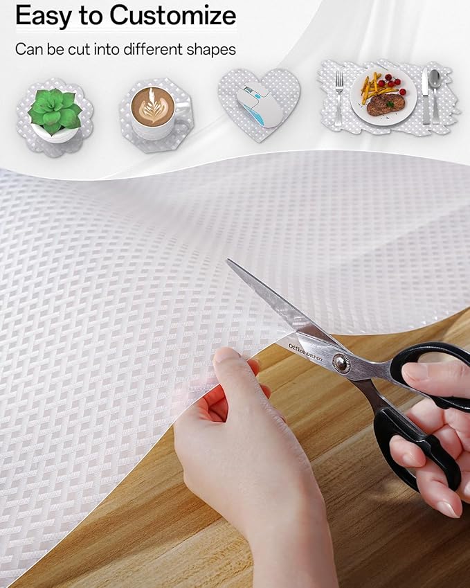 Shelf and Drawer Liner for Kitchen Cabinet, Non-Adhesive 24in x 120in Waterproof Contact Paper Refrigerator Liners Thickened Durable EVA Material Non Slip Mat for Dresser Cupboard Pantry Protector - Image 6