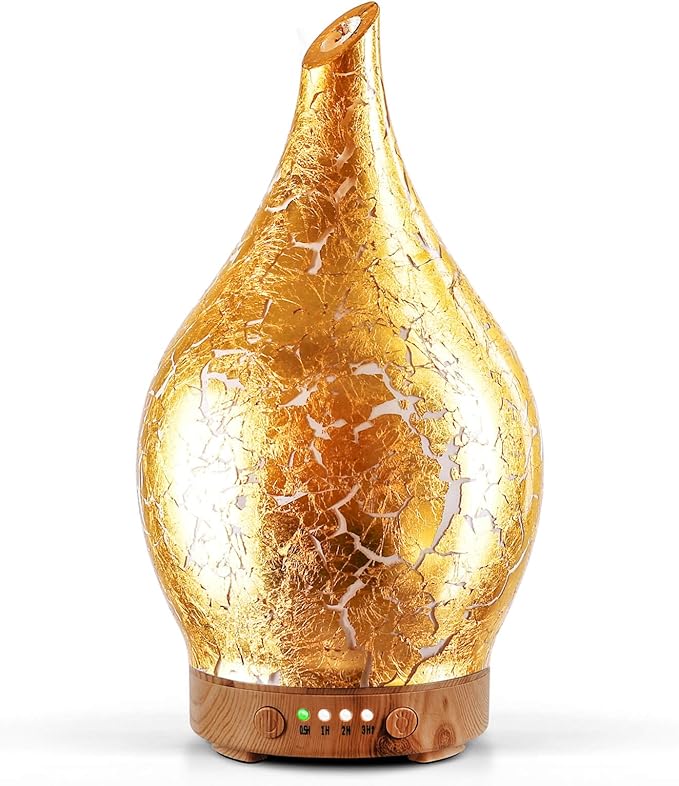 Porseme Essential Oil Diffuser Glass Aromatherapy Ultrasonic Humidifier, Air Refresh Auto Shut-Off, Timer Setting, BPA Free for Home Hotel Yoga Leisure SPA Gift 150ml Last 6H by Porseme