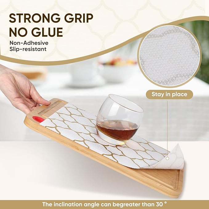 Shelf Liners Cabinet Liner Drawer Liner 12in X 6.5ft Gold Non Adhesive Strong Grip Non Slip Easy to Clean Waterproof and Washable Liner for Kitchen Cupboard, Desks, Pantry, Tool Box - Image 3