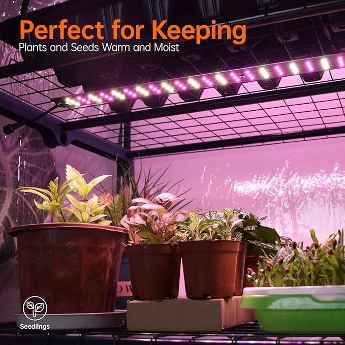 Bstrip Indoor Greenhouse with Grow Lights, 4 Tier 27.2" L×19.9" W×61.8" H Mini Greenhouse with Zippered PVC Cover for Seed Starting Trays, Dimmable 2FT 60W Plant Light for Indoor Plants with Timer - Image 2