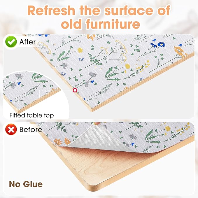 Drawer and Shelf Liner, Non-Slip Kitchen Cabinet Liners Non-Adhesive Thick Strong Grip Waterproof Washable Mats Protect Dresser Shelves Cupboard Bathroom Cabinets, Flower, 12 in X 20 FT - Image 8