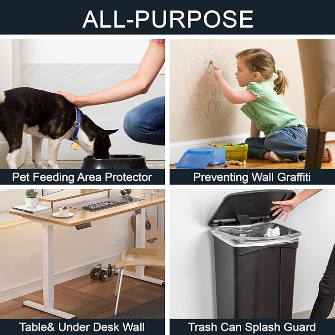 AbaBoorty 118“x15.8” Clear Wall Protector Contact Paper Electrostatic Absorption Wall Protective Film Removable Wallpaper Wall Protector Sheets for Protect Furniture - Image 4