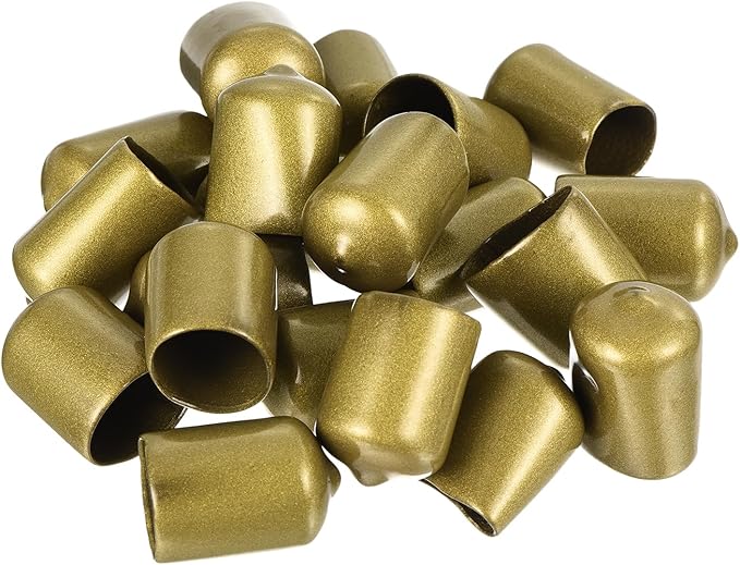 uxcell 20pcs Rubber End Caps 18mm ID Vinyl Round Tube Bolt Cap Cover Thread Protectors Gold - Image 4