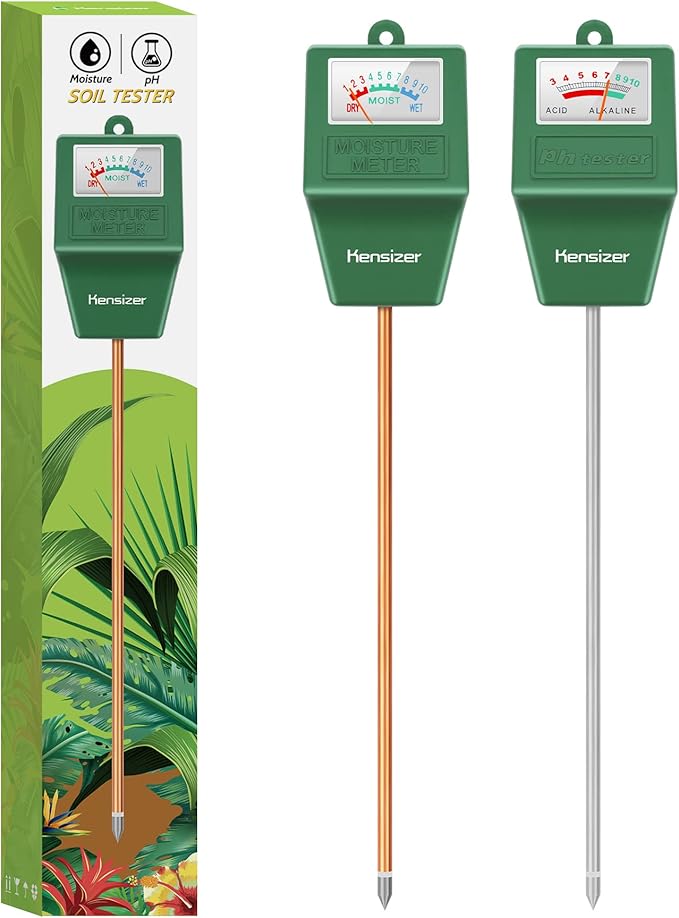 Kensizer Soil Tester, Soil Moisture/pH Meter, Gardening Farm Lawn Test Kit Tool, Digital Plant Probe, Water Hydrometer for Indoor Outdoor, No Battery Required by Kensizer