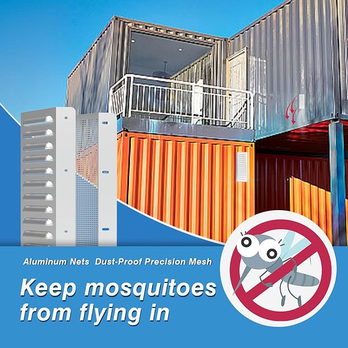 Shipping Container Vent，Shipping Container Accessories，for Shipping Container House Cross Flow Ventilation，Reduce Heat & Condensation with Maximum Airflow (4 Pack) - Image 4