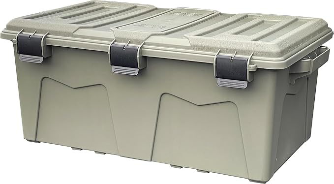 MTM ACRG18 Gear Crate Utility Box, Water Resistant Gear Dry Storage Box for the Field, Lockable Dry Storage Case, 52 Quart, Stackable, Secures Hunting Shooting Gear, 101 Uses, USA Made, Army Green by MTMCase-Gard