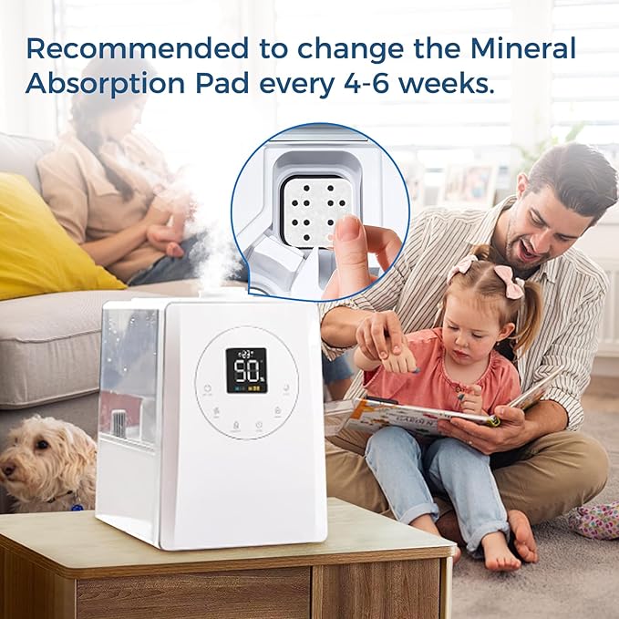 20-Pack Mineral Absorption Pad, Humidifier Replacement Filters Compatible with LEVOIT LV600S, LV600HH, OasisMist450S Humidifier, Works for Fine Particles in Water Tank, White - Image 7