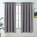 DWCN Grey Room Darkening Blackout Curtains - Rod Pocket Thermal Insulated Privacy Energy Saving Window Curtain Drapes 42x 72 inch Length, Set of 2 Bedroom Living Room Curtains by DWCN