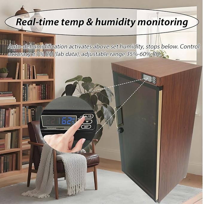 40x36x81in Musical Instrument Dry Cabinet, 35-60% RH, Silent Version Dehumidifying Dry Cabinet Box for Violin Guitar Bass Viola, LED Digital Display Electronic Box Storage - Image 2