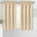 DWCN Beige Blackout Curtains for Bedroom – Rod Pocket Thermal Insulated Energy Saving Drapes for Living Room and Bedroom, W 42 x L 45 Inch, 2 Panels by DWCN