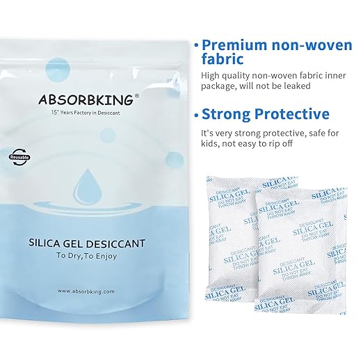 Silica Gel Packets – 50 Gram 50 Packs Moisture Absorbers, Desiccant Packs for Storage, Food Safe Desiccant for Foods, Seeds, 3D Filaments, Electronics, Safes - Image 4