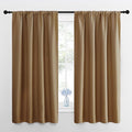 NICETOWN Gold Brown Blackout Curtains Panels for Window, Thermal Insulated Rod Pocket Blackout Drapes/Draperies for Living Room (2 Panels, W42 x L63 inches) by NICETOWN