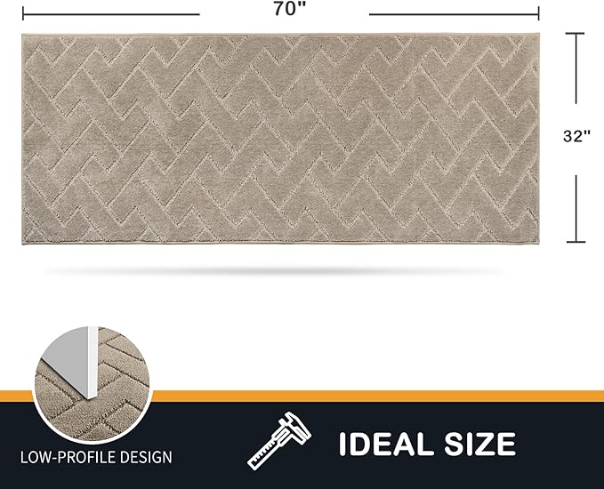 PURRUGS Dirt Trapping Door Mat 32" x 70", Non-Slip Machine Washable Entry Rug, Dog Doormat, Indoor Front Door Mat, Super Absorbent Entryway Rug for Muddy Shoes & Paws, Taupe - Image 2