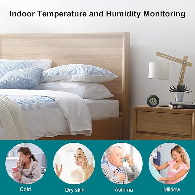 EEEKit Hygrometer Thermometer, 3 Pack LCD Monitor Indoor Humidity Meter, Outdoor Weather Temperature Gauge for Home Office - Image 2