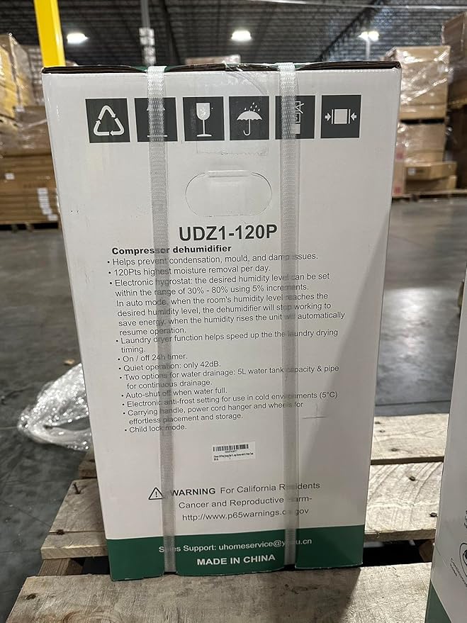 Uhome 120 Pints Dehumidifier with Drain Hose - 6000 Sq. Ft Quiet Dehumidifier for Home, Basements, Storages and Large Rooms with 5L Water Tank - Image 8