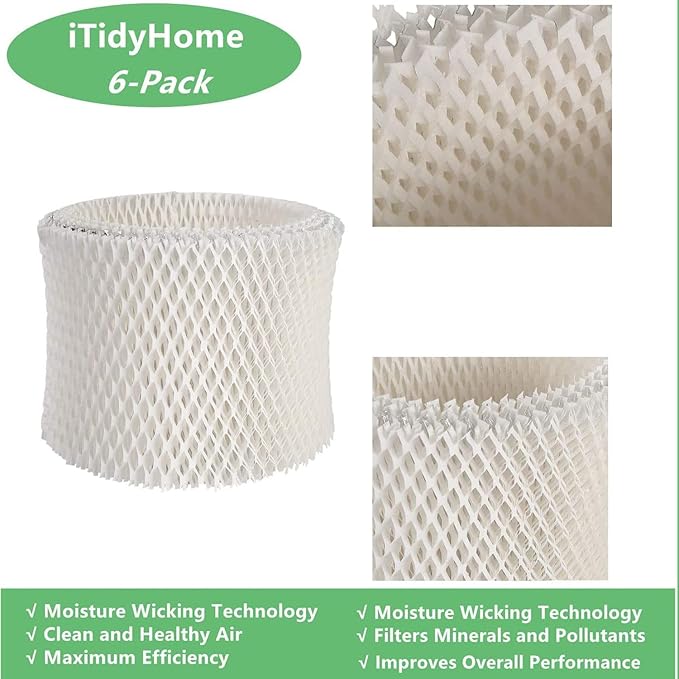 6-Pack Humidifier Wicking Filters Replacement Compatible for Honeywell HAC-504, HAC-504AW, HCM-350, HCM-300T, HCM-600, HCM-710, HCM-315T Series Humidifiers - Image 5