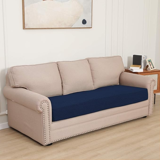 Easy-Going Stretch Cushion Cover Sofa Cushion Furniture Protector Sofa Seat Sofa slipcover Sofa Cover Soft Flexibility with Elastic Bottom(Sofa Cushion, Navy) - Image 2
