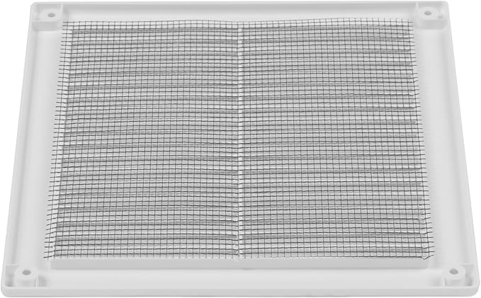 8" x 8" (Outer Size) Square Air Vent Cover – White Plastic Vent Deflector - Screen Mesh, Surface Mount Wall Ceiling – Cold Air Return Soffit Air Vent Cover - Register Indoor Outdoor - Image 8