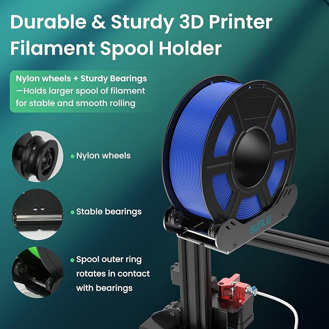 SUNLU 3D Printer Filament Holder, Filament Spool Holder, Easy to Turn, Easy to Adjust, 1 Piece, Black - Image 5