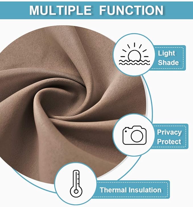 RYB HOME Room Divider Blackout Curtains, Thermal Insulated Privacy Drapes Vertical Blinds for Living Room Bedroom Office Dining Room Separator, W60 x L96 inch, Cappuccino, 1 Panel - Image 4