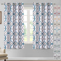 H.VERSAILTEX Blackout Curtains Printed Design 63 Inch Length 2 Panels Set Thermal Insulated Curtains for Bedroom Living Room Geometric Modern Grommet Window Drapes - Teal and Taupe by HVERSAILTEX