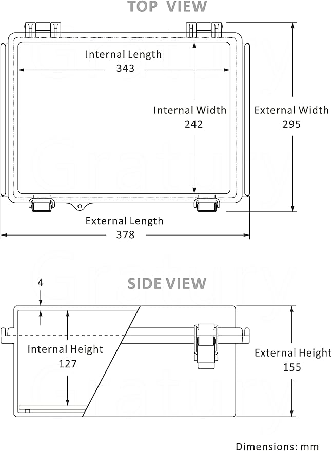 Junction Box, IP67 Waterproof Plastic Enclosure for Electrical Project, Hinged Grey Cover, Includes Mounting Plate and Wall Bracket (Transparent Cover, 14.6"×10.6"×5.9") - Image 3
