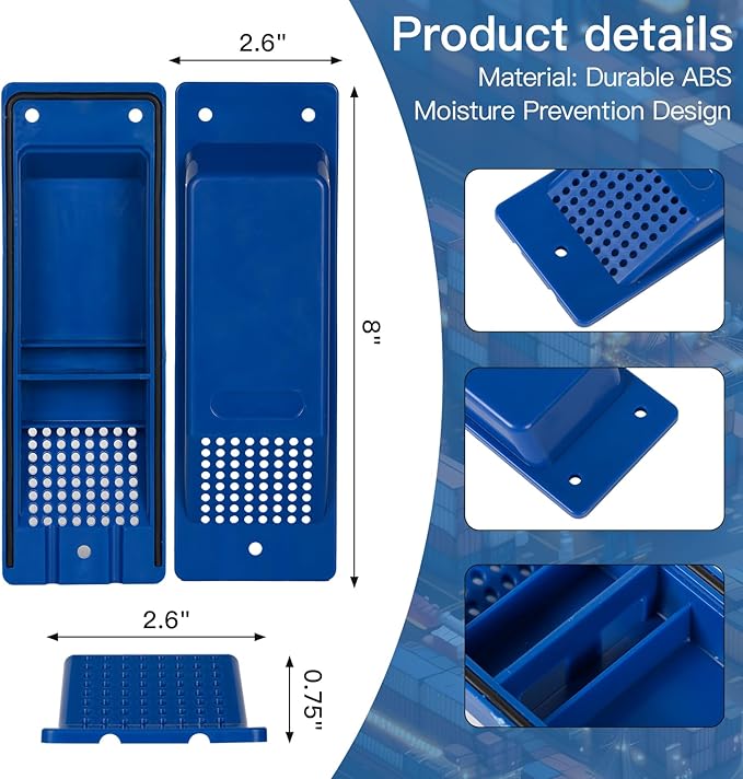 Shipping Container Air Vent Kit Heavy Duty Shipping Container Accessories Cross Flow Ventilation Kit Reduce Heat Humidity Pressure Condensation Add Air Flow for Cargo (8 Pack Blue) - Image 2