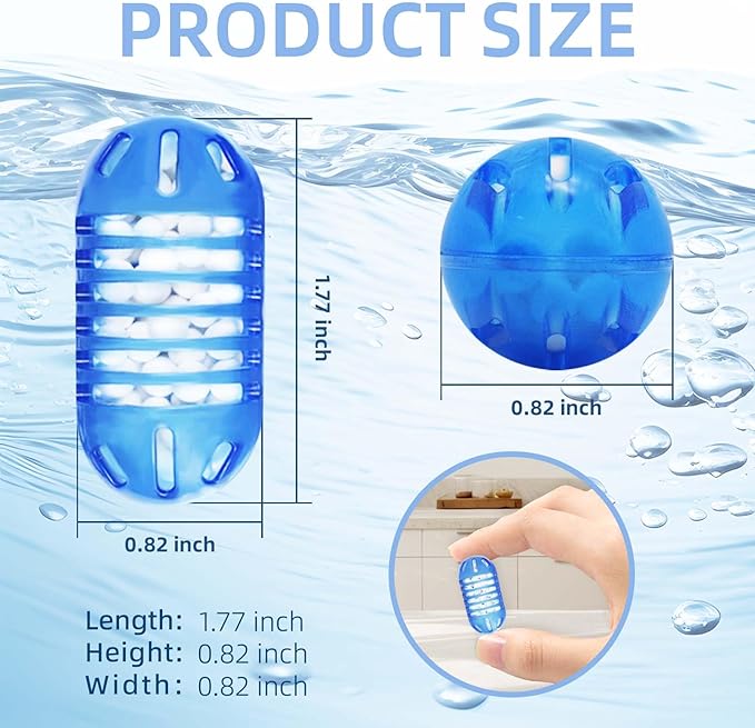 15 Pack Universal Humidifier Cleaner, Demineralization Cartridge for Humidifier Compatible with All Humidifiers and Fish Tanks Cleaning Ball, Water Softener Cleaner, Reduce Scale and White Dust, Blue - Image 4