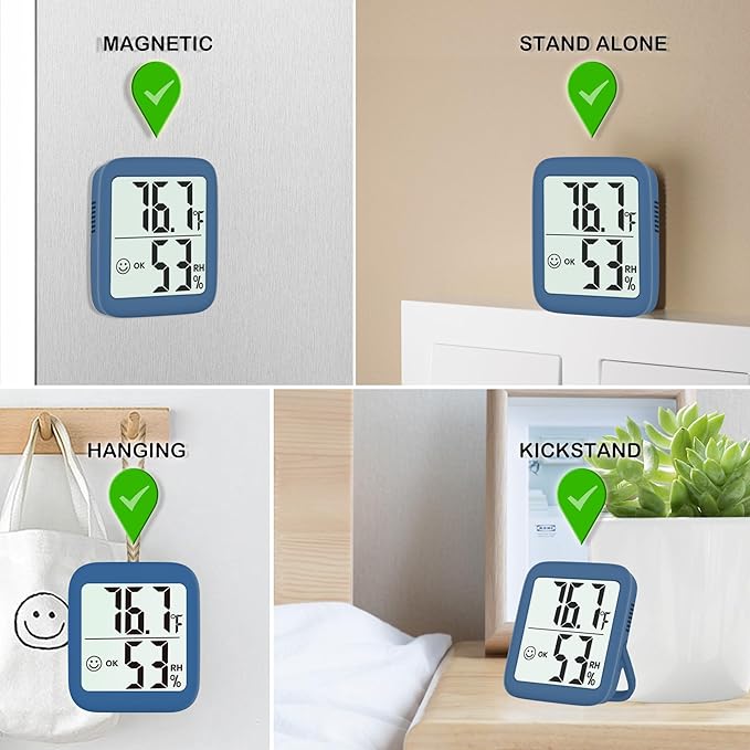 Antonki 2 Pack Room Thermometer for Home, Hygrometer Indoor Humidity Meter Gauge, Digital Temperature and Humidity Sensor Monitor for House, Terrarium, Incubator, Greenhouse - Battery Included - Image 4