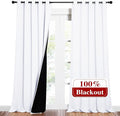 NICETOWN Full Shading Cold Blocking Curtains for Windows, Super Heavy-Duty Black Lined Blackout Curtains for Bedroom, Privacy Assured Window Treatment (White, Pack of 2, 62 inches W x 95 inches L) by NICETOWN