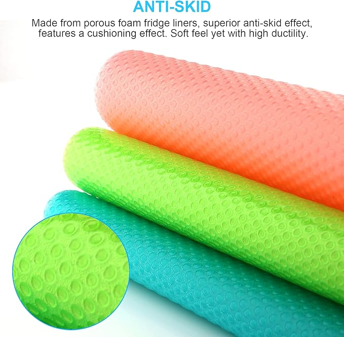 11 PCS Refrigerator Mats, EVA Refrigerator Liners for Shelves Washable Can Be Cut Fridge Shelf Liner Waterproof Fridge Pads Mat Drawer Table Placemats, Pink/3 Green/4 Blue/4 - Image 3