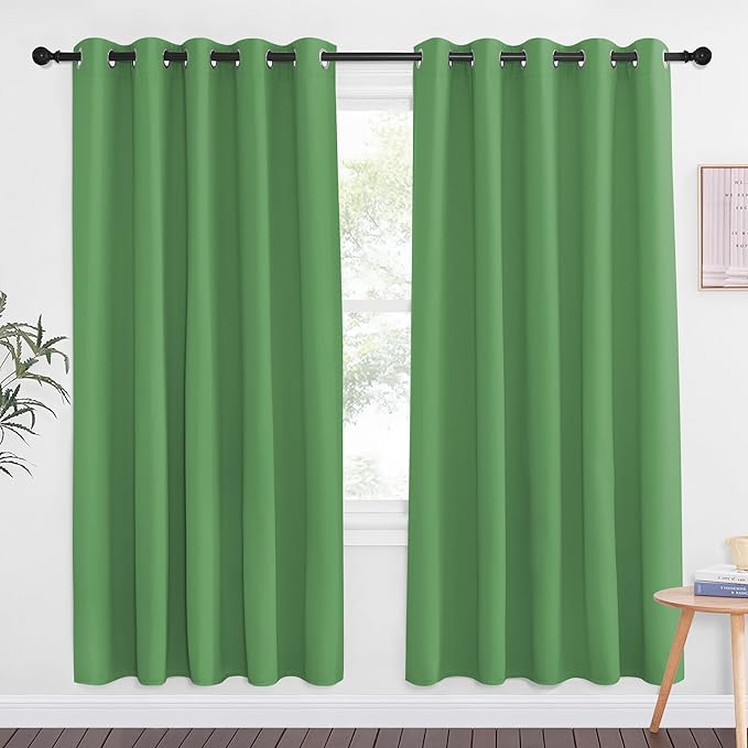 NICETOWN Froest Green Blackout Curtains for Bedroom 72 Inches Long, Thermal Insulated Room Darkening Grommet Window Curtains for Living Room Nursery, 66 inch x 72 inche, 1 Panel by NICETOWN