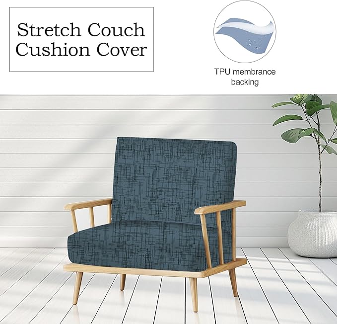 12Pcs Stretch Patio Cushion Covers Outdoor Couch Cover Replacement,Outdoor Textured Sofa Covers for Patio Couch,Washable Furniture Cover (Navy Blue,Cushions Not Included) - Image 4