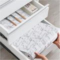 Drawer and Shelf Liner, Non-Slip Kitchen Cabinet Liners Non-Adhesive Thick Strong Grip Waterproof Washable Mats Protect Dresser Shelves Cupboard Bathroom Cabinets, White Marble, 24 in X 10 FT by ALIUNI