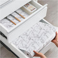 Drawer and Shelf Liner, Non-Slip Kitchen Cabinet Liners Non-Adhesive Thick Strong Grip Waterproof Washable Mats Protect Dresser Shelves Cupboard Bathroom Cabinets, White Marble, 12 in X 20 FT by ALIUNI