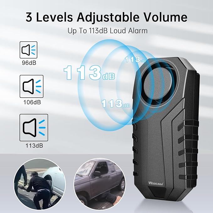 WSDCAM Catalytic Converter Alarm 113dB Loud Wireless Catalytic Converter Anti Theft Vibration Vehicle Security Alarm System Motorcycle Car Alarm with Remote Aluminum Alloy and Heat Insulated Pad - Image 4
