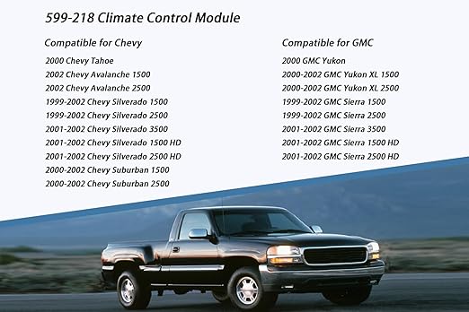599-218 Front A/C Heater Climate Control Module Panel with Rear Window Defogger Switch Compatible with 1999-2002 Chevy Tahoe Avalanche Suburban Silverado and GMC Yukon Sierra - Image 2