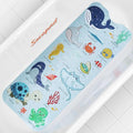 Bath Mat for Tub Non Slip, Machine Washable Anti-Slip Cartoon Baby Bathtub Shower Mat with Drain Holes and Suction Cups for Toddler & Kids, 40 Inch x 16 Inch, Blue Sea Animals by Secopad