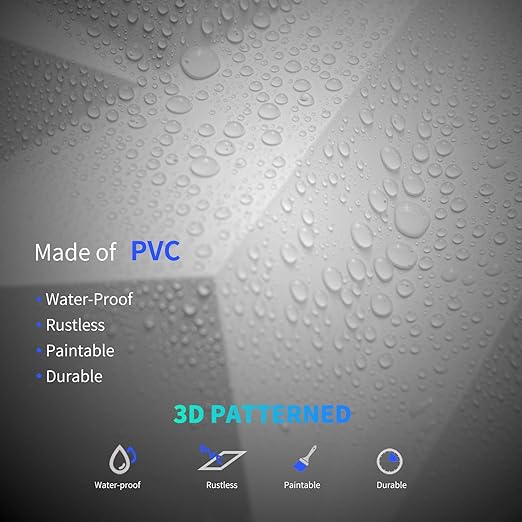 Art3dwallpanels 33 Pack 3D Wall Panel Diamond for Interior Wall Décor, PVC Flower Textured Wall Panels for Living Room Lobby Bedroom Hotel Office, White, 12''x12'' Cover 32.Sq.Ft. - Image 4