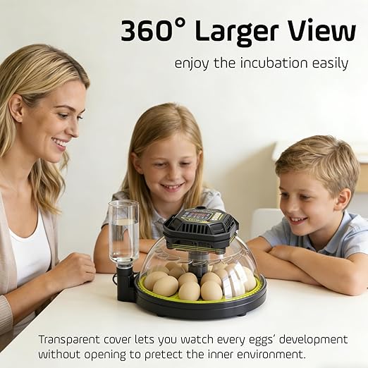Egg Incubator with Automatic Egg Turning and Humidity Control,Built in Atomizer, Auto Egg Turner, Auto Stop Flip,18egg,Egg Candler, Hatching Small Quail Chicken Duck Goose at Home Backyard - Image 7